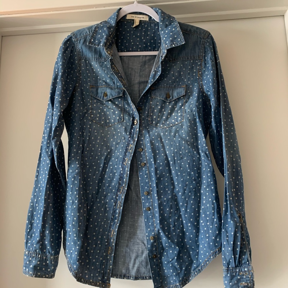 Denim Button Down with stars